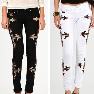 Navajo Style, Beautifully Embroidered Skinny Jeans